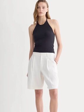 Everlane Pleated Short in Stretch Linen